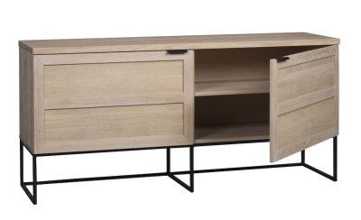 Everett Sideboard 160 Vitpigmenterad Ek/Svart
