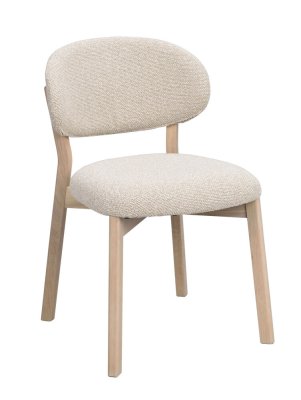 Patterson Stol Beige Tyg/Vitpigmenterad