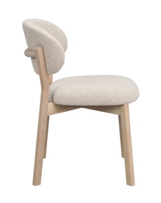 Patterson Stol Beige Tyg/Vitpigmenterad