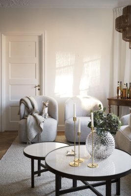 Roselawn fåtölj ljusbeige tyg snurr