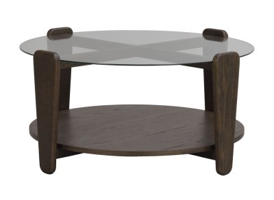 Arran Soffbord Ø93 Brun Ek/Glas