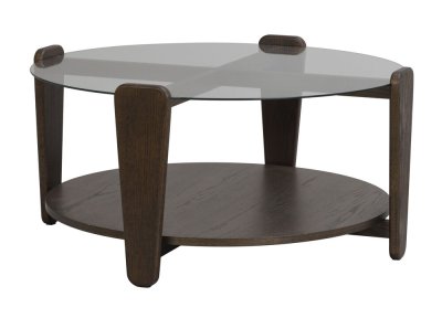 Arran Soffbord Ø93 Brun Ek/Glas