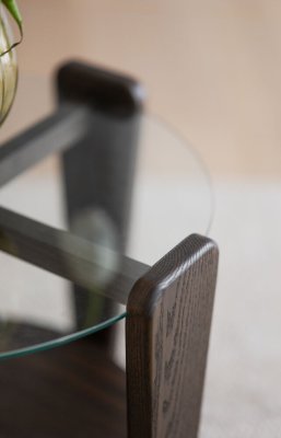 Arran Soffbord Ø52 Brun Ek/Glas