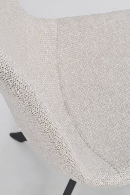 Dunmore stol ljusbeige tyg/svart metall snurr-tilt