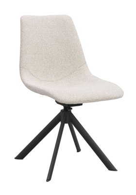 Dunmore stol ljusbeige tyg/svart metall snurr-tilt