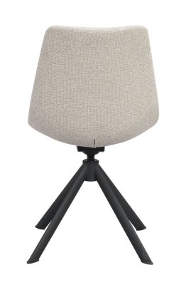 Dunmore stol ljusbeige tyg/svart metall snurr-tilt