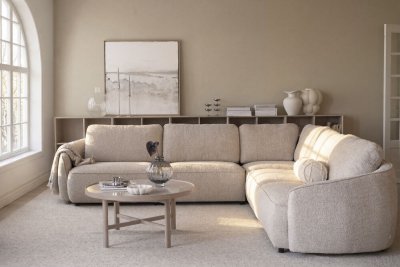 Norris Hörnsoffa 3+3-sits Anna #2 Ljusbeige 309x309x80 Cm