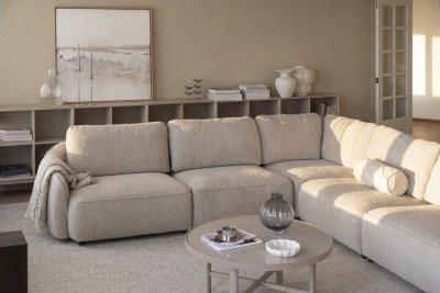 Norris Hörnsoffa 3+3-sits Anna #2 Ljusbeige 309x309x80 Cm