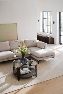 Arran Soffbord Ø93 Brun Ek/Glas