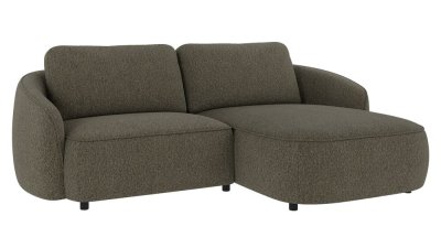 Norris 3-sitssoffa Schäslong Höger Oscar #88 Grön-brun 226x162x80 Cm