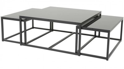 Pierre soffbord svart glas 94x47 cm