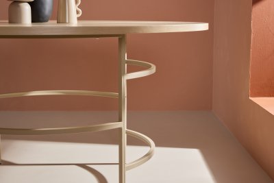 Runt Matbord Vitputsad