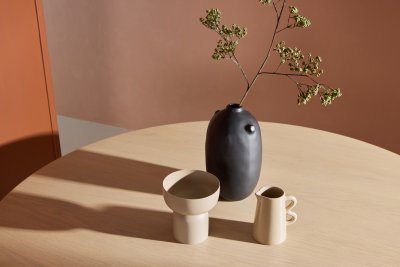 Runt Matbord Vitputsad