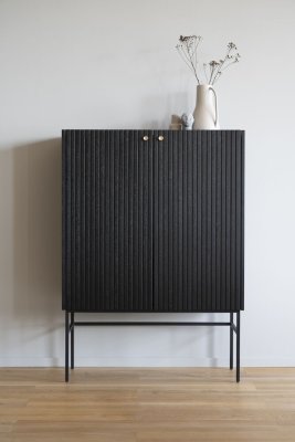 Halifax Skåp 100 Svart Ek/Svart Metall