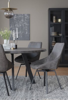 Fred matbord runt 160 mörkbrun ek/svart