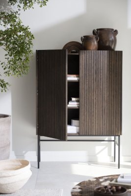 Halifax Skåp 100 Brun Ek/Svart Metall