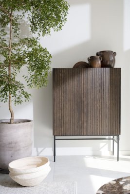 Halifax Skåp 100 Brun Ek/Svart Metall